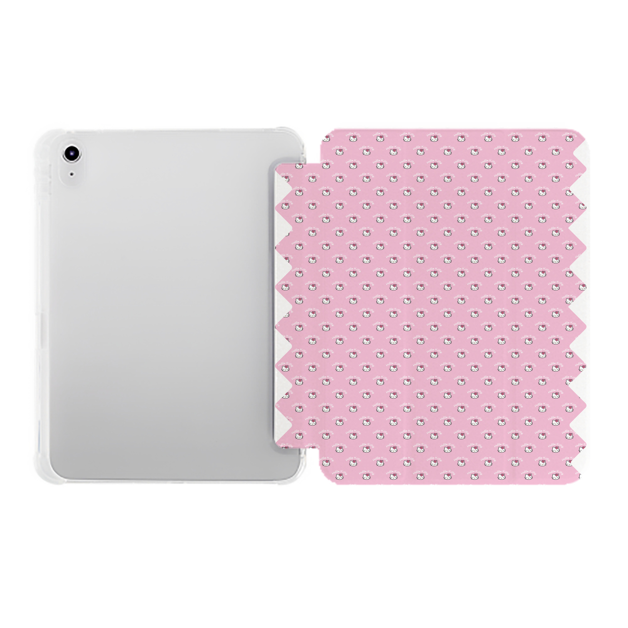 （画像用） Hello Kitty ハローキティ IPad ケース ペン収納付き 三つ折りスタンド PUレザー×シリコン 対応機種9.5/10.5/10.9インチ
